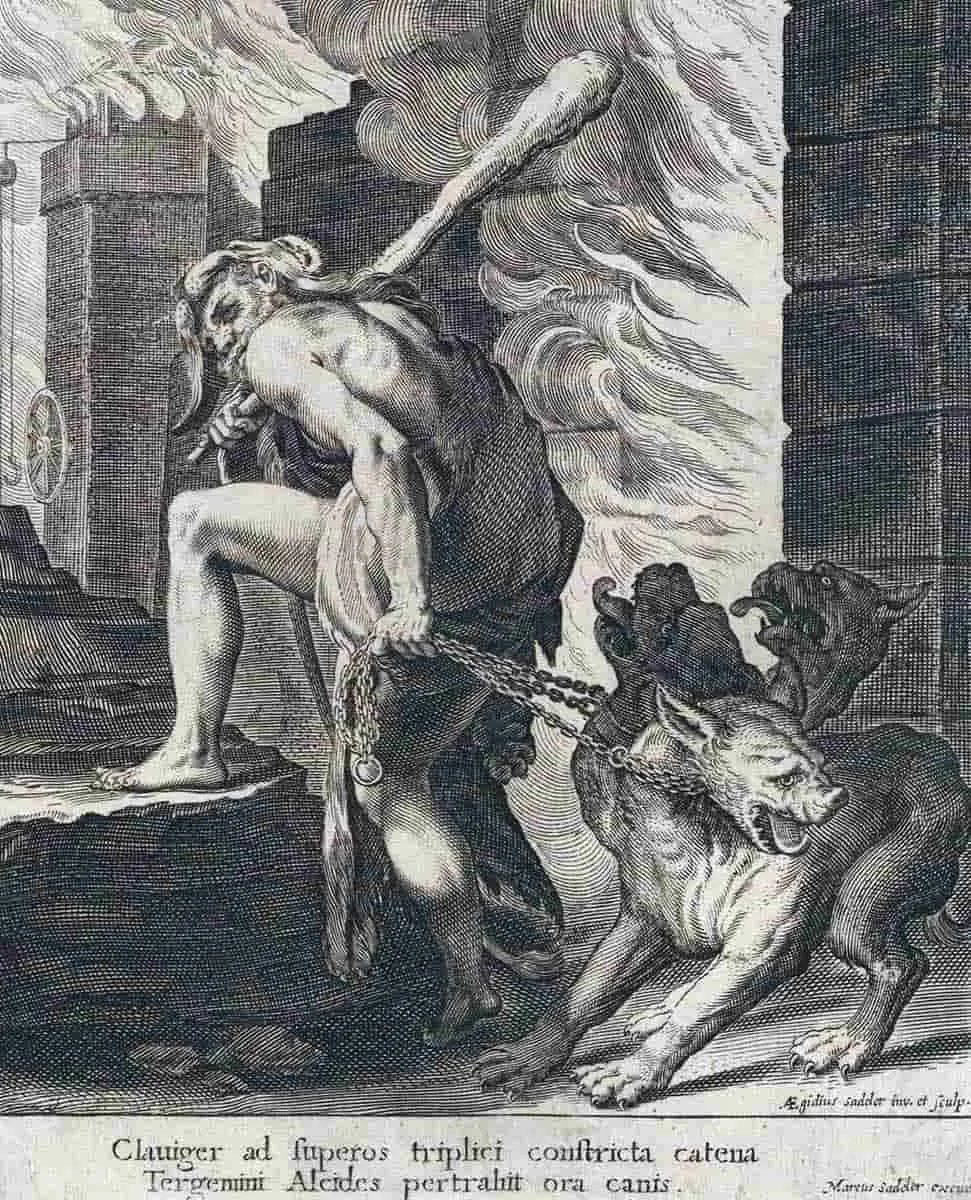 sadeler hercules cerberus engraving