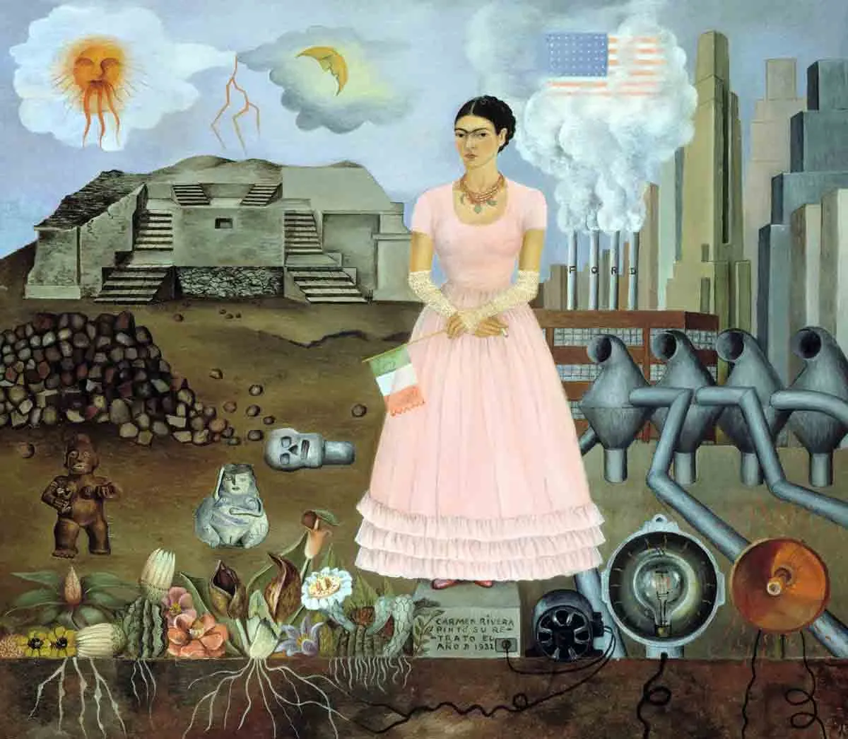 kahlo self portrait Borderline Mexico United States