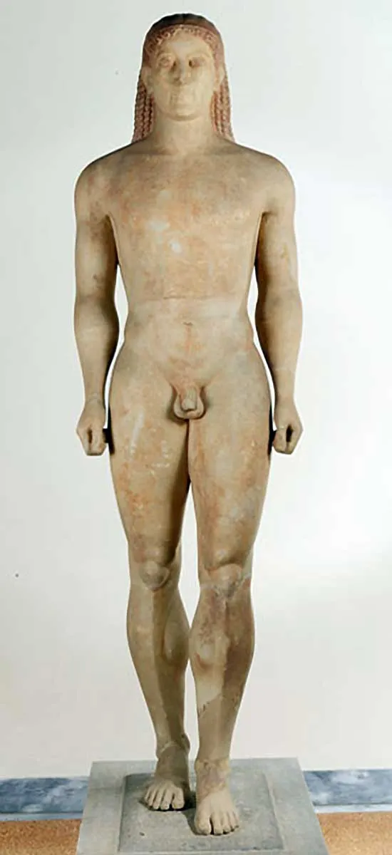 kroisos kouros front statue