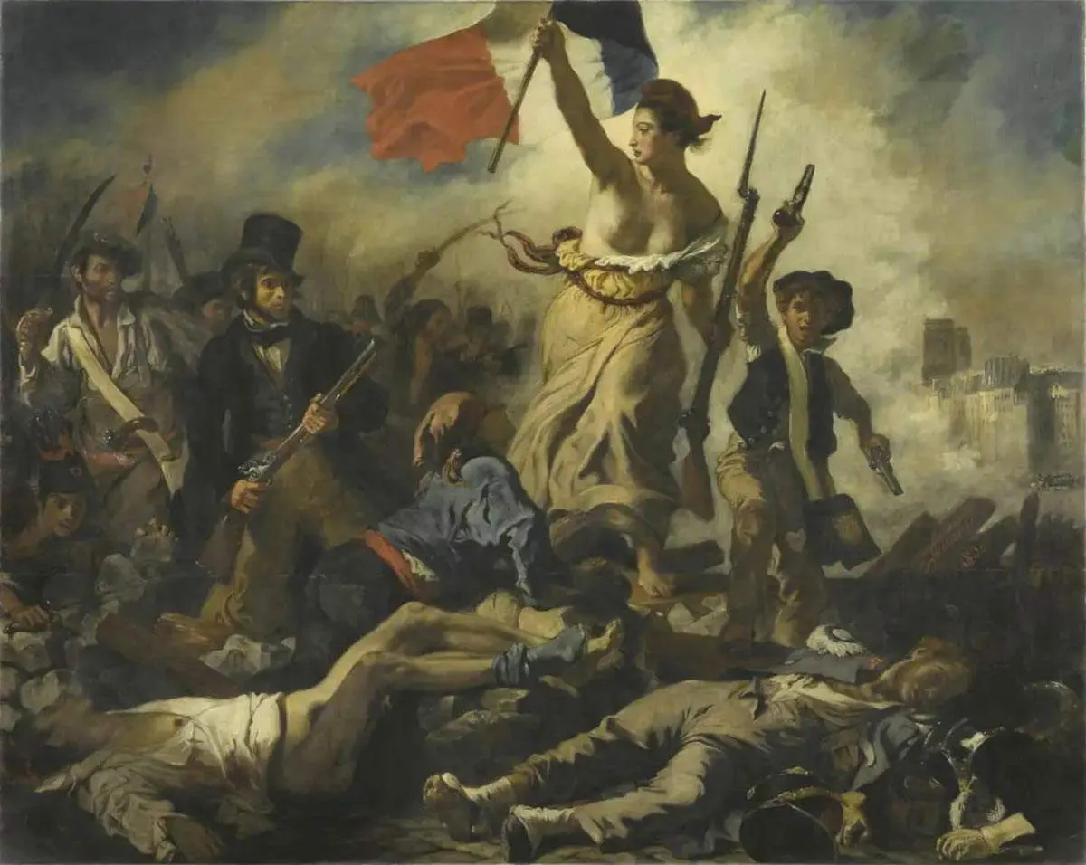 delacroix eugene liberty leading people painting