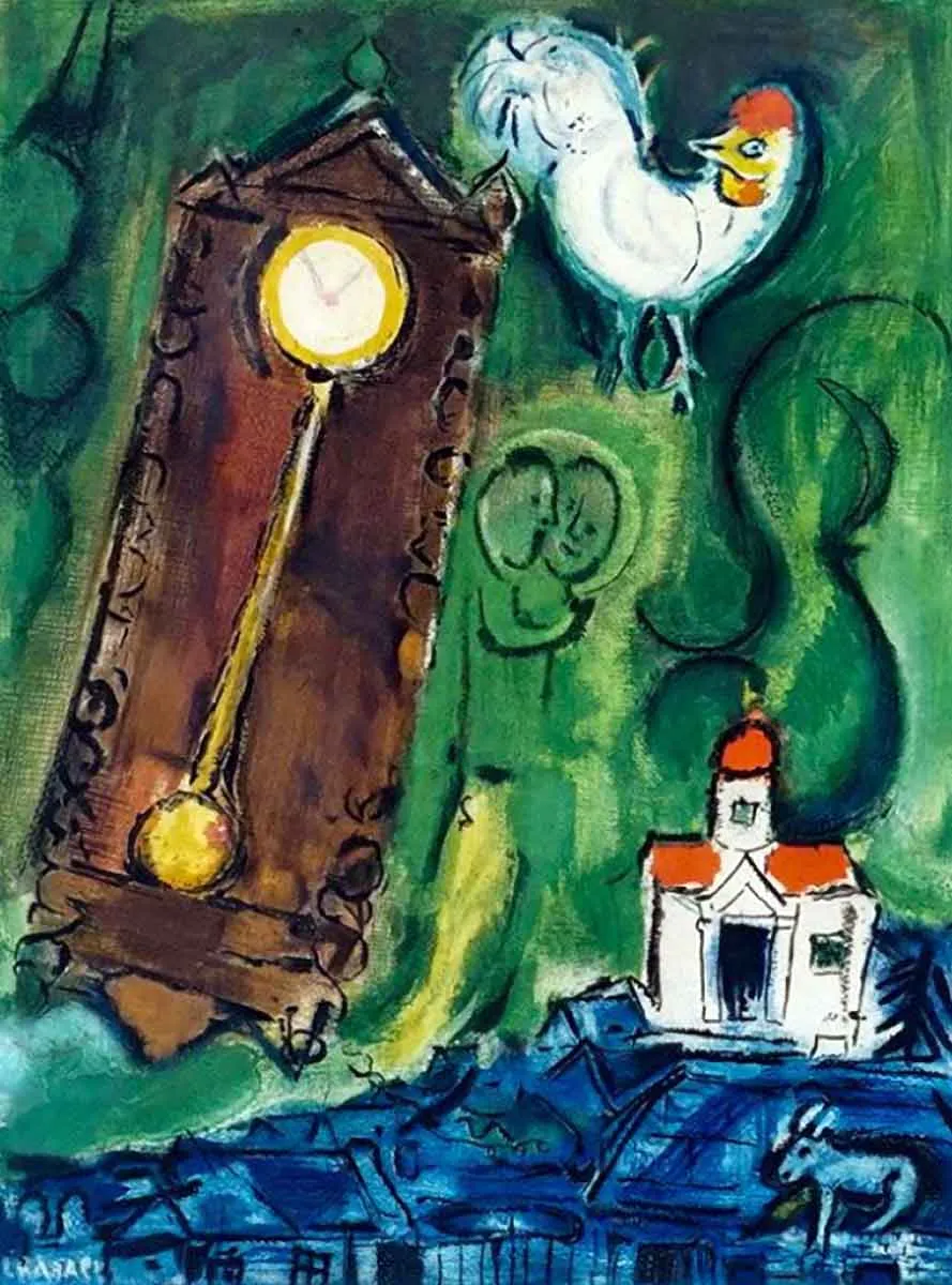 marc chagall the clock painting