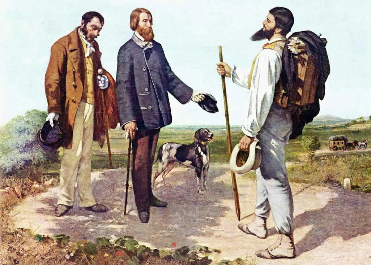 gustave courbet meeting painting