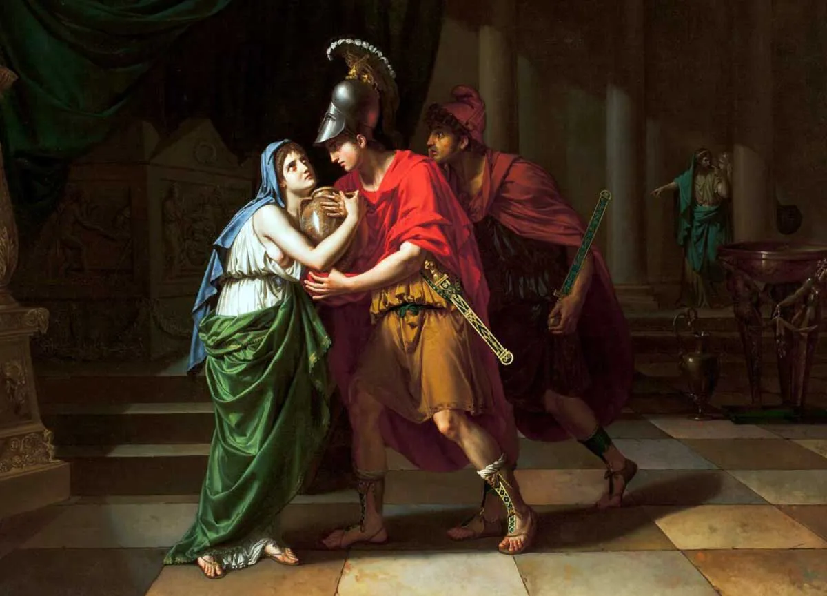 wicer electra recieving orestes ashes