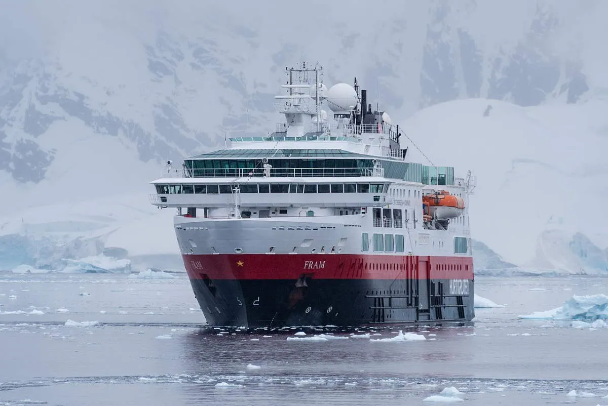 expedition ship MS FRAM at antarctica