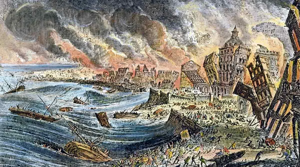 lisbon earthquake 1755 engraving