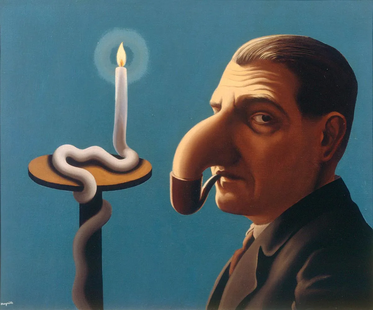 rene╠ü magritte lampe philosophique painting