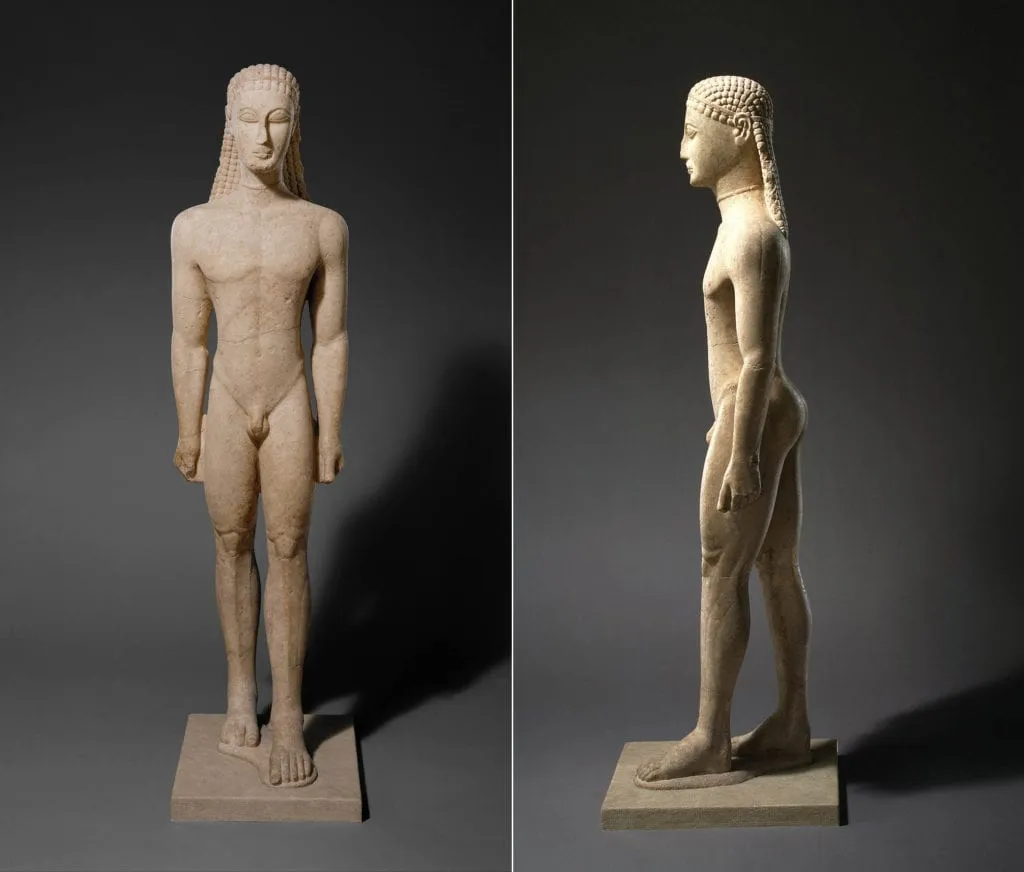 Marble Statue of a Kouros, ca. 590-580 B.C.