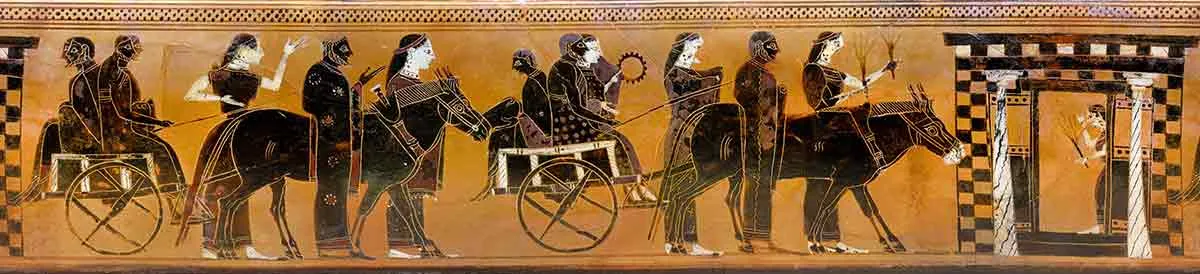 wedding procession greek vase painting