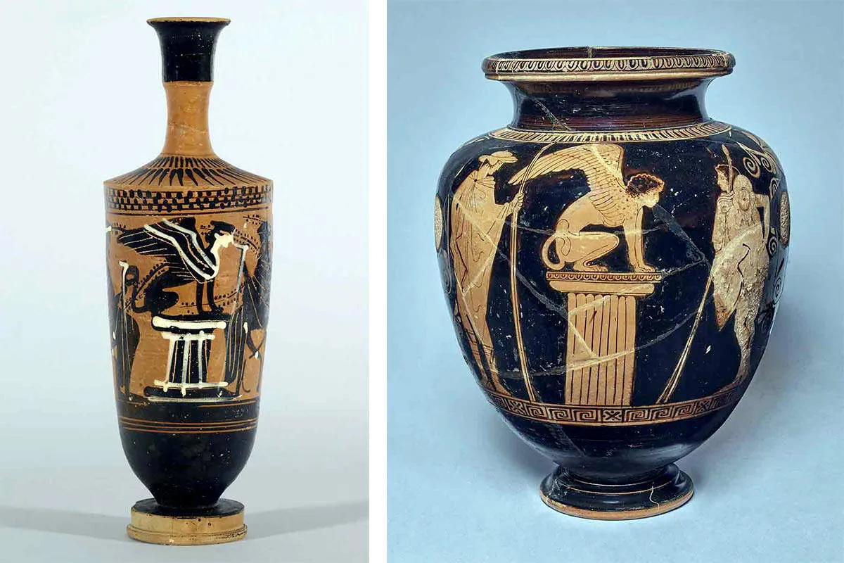 oedipus sphinx greek vase painting