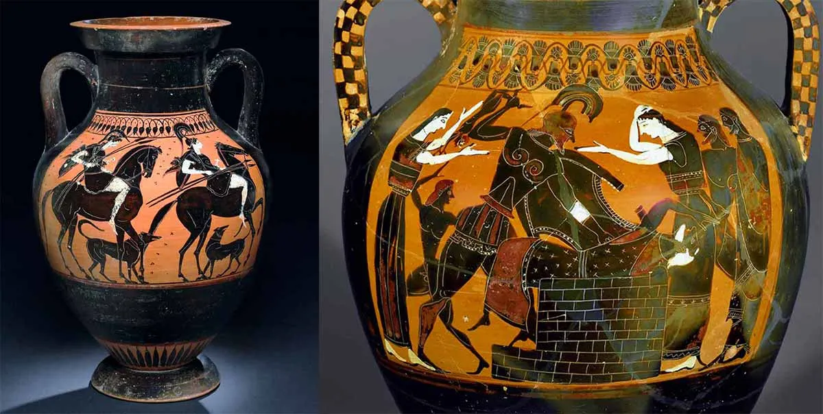 amazons horseback greek vase painting