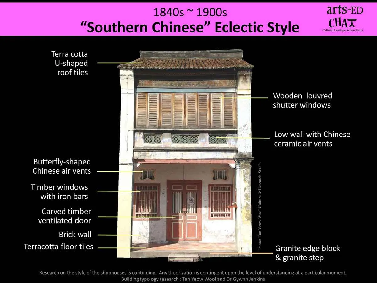 southern chinese eclectic style penang shophouse 1840s 1900s