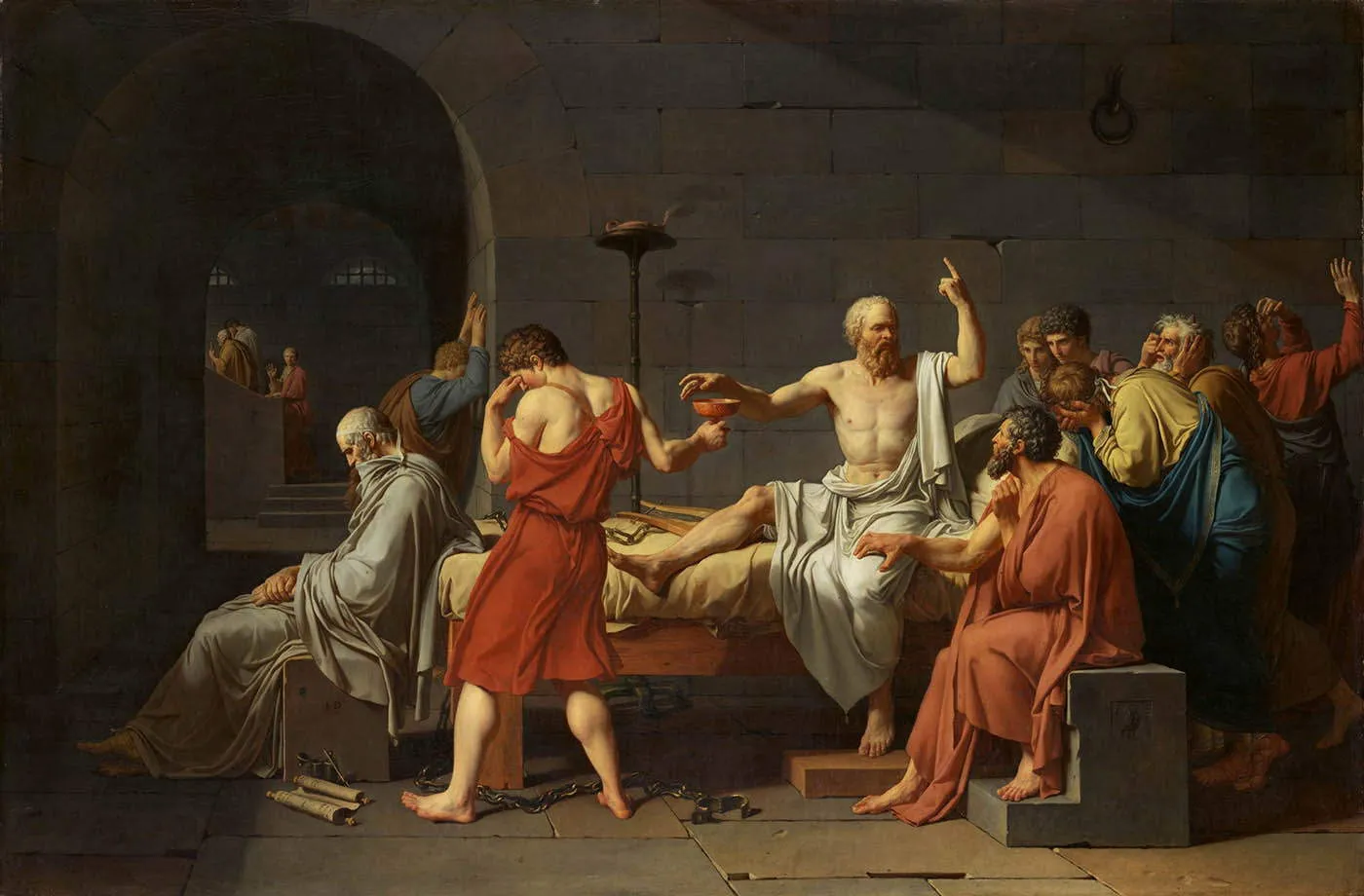 louis david death socrates hemlock painting