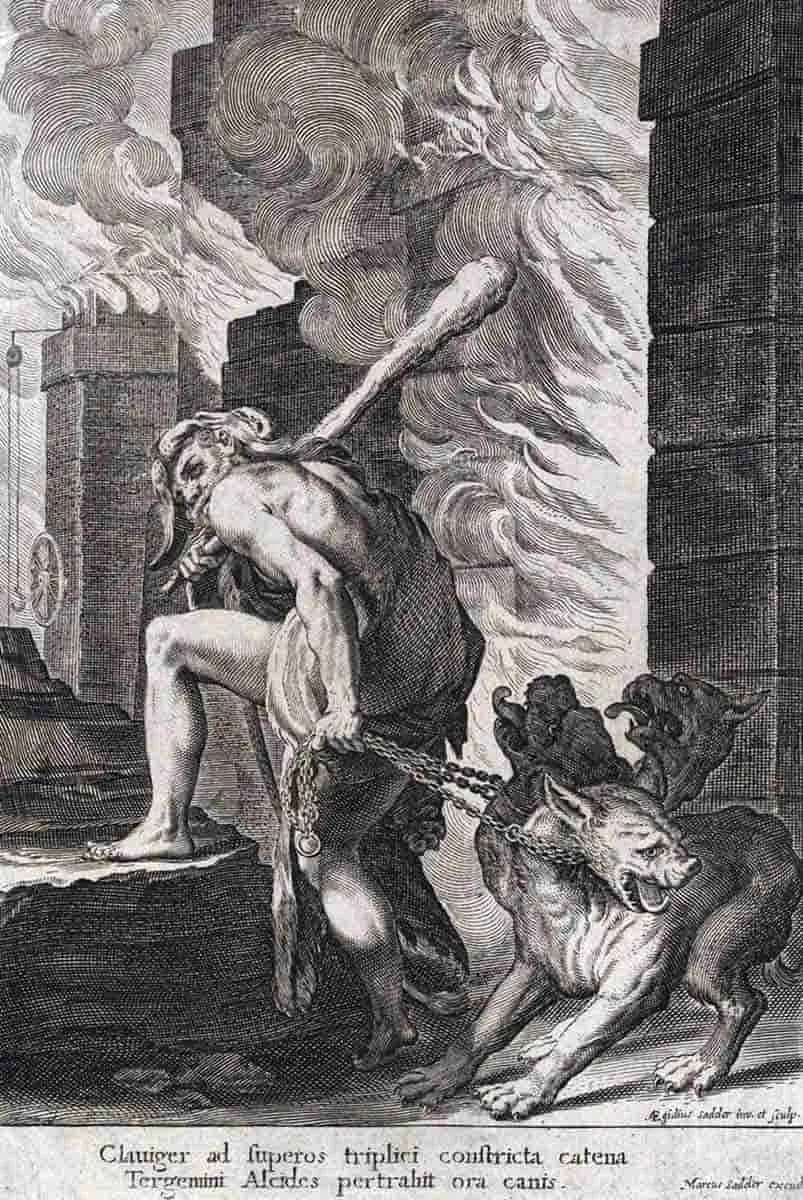 sadeler hercules cerberus engraving