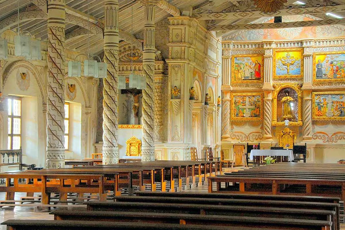 interior san javier church jesuit missions chiquitos bolivia