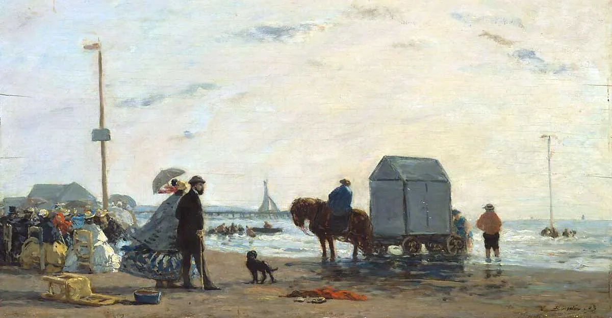 eugène boudin beach at trouvile painting