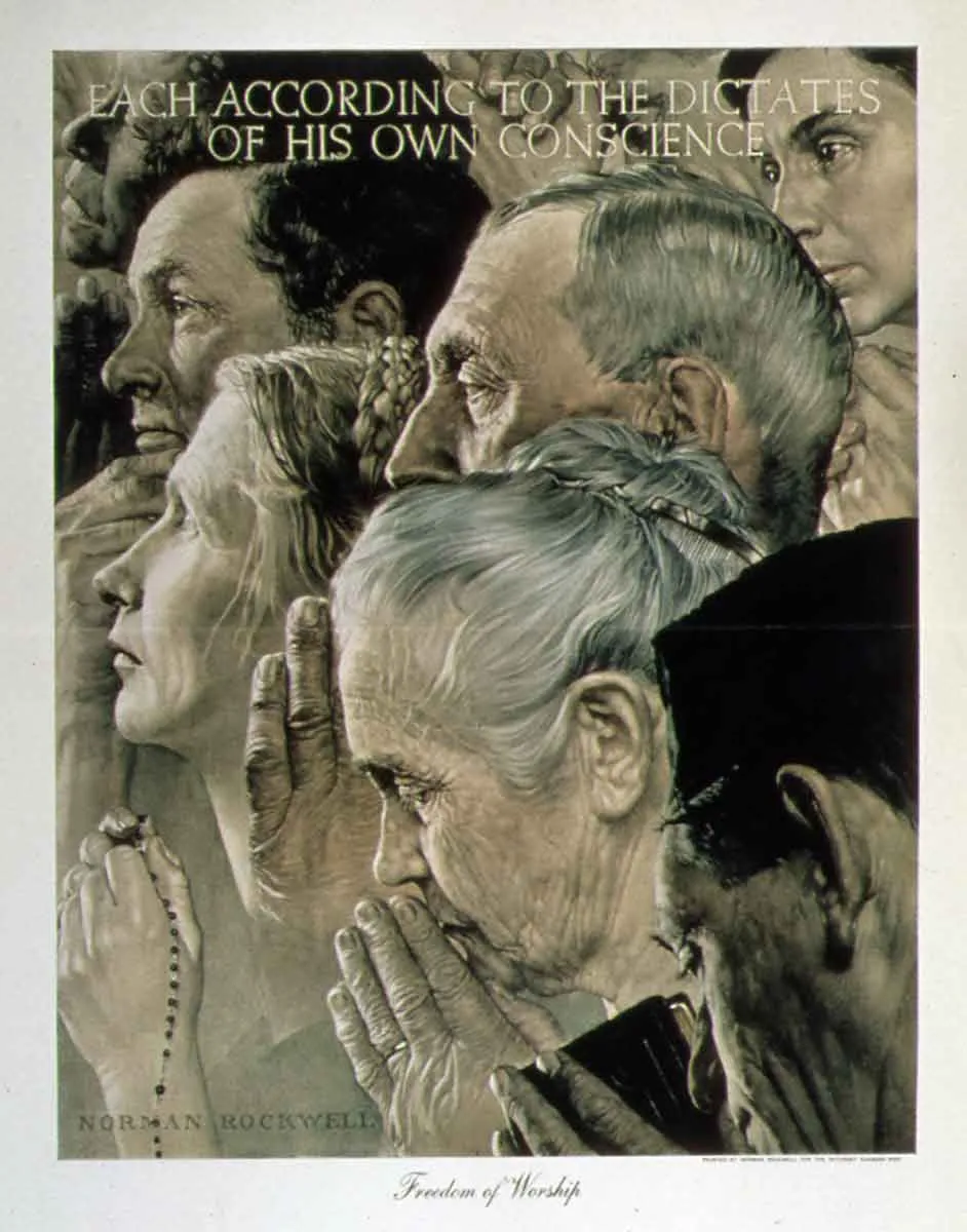 norman rockwell freedom of worship painting