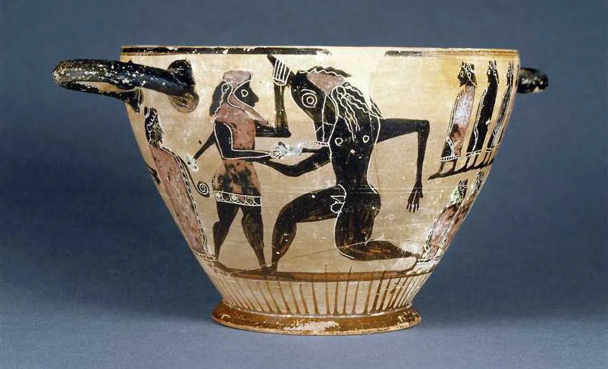 minotaur greek vase painting