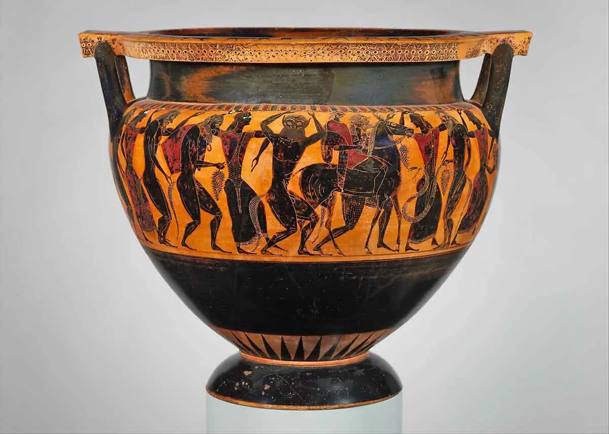 hephaistos satyrs maenads greek vase painting