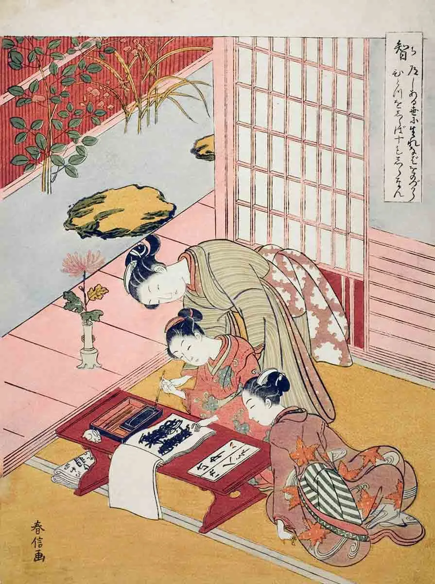 harunobu knowledge chi series five cardinal virtues paiting