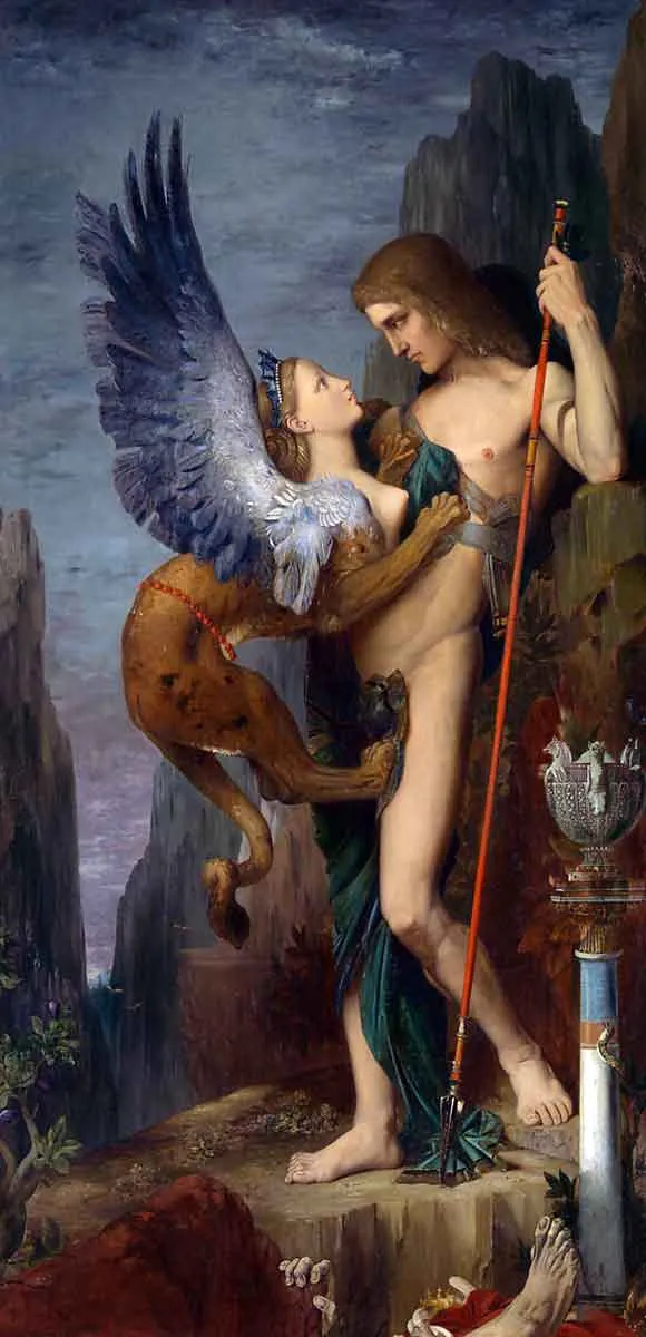 oedipus and the sphinx gustave moreau