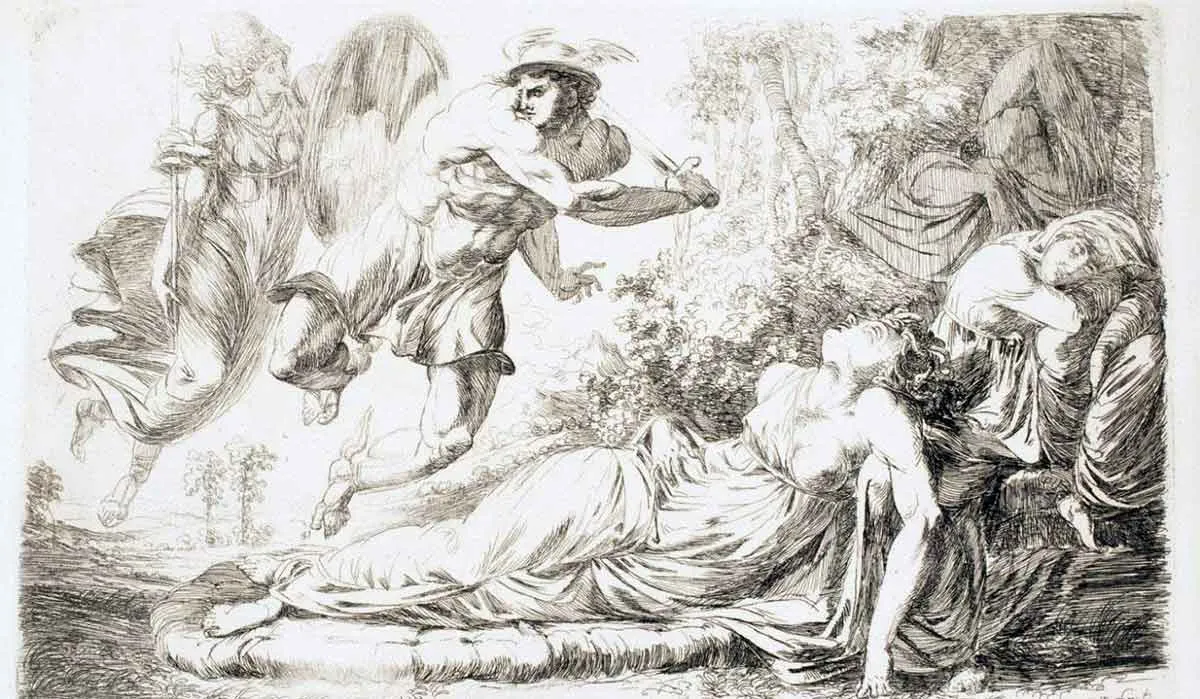 希腊英雄珀尔修斯斩杀美杜莎