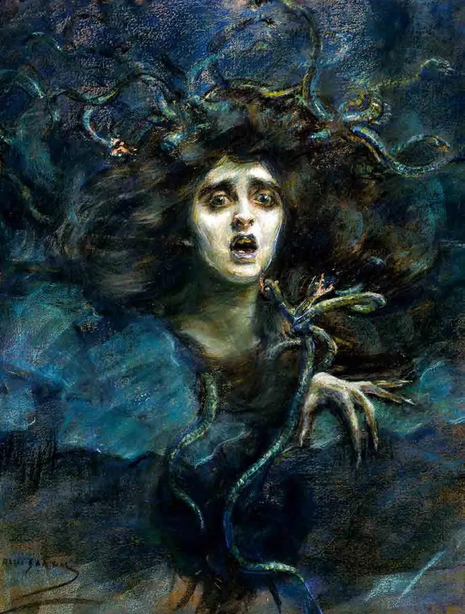 希腊英雄珀尔修斯斩杀美杜莎