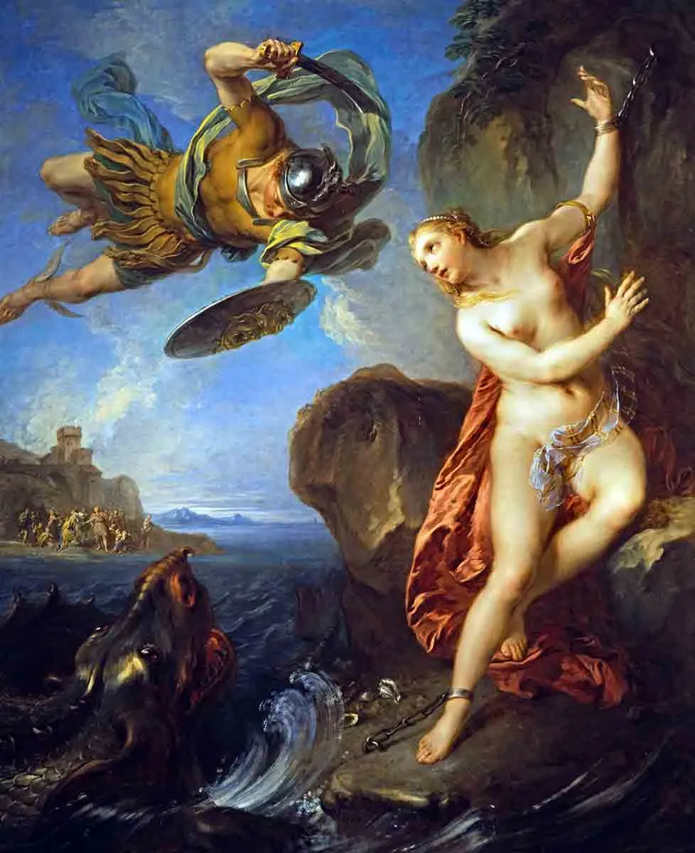 希腊英雄珀尔修斯斩杀美杜莎