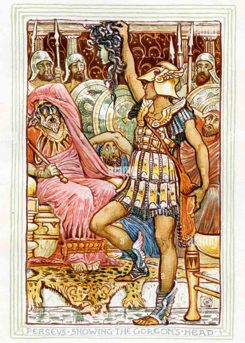 希腊英雄珀尔修斯斩杀美杜莎