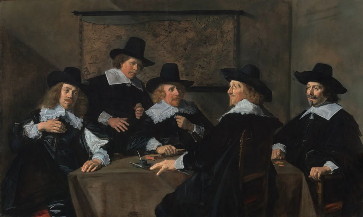 图片 8：弗朗斯·哈尔斯《圣伊丽莎白医院的董事们》荷兰黄金时代肖像