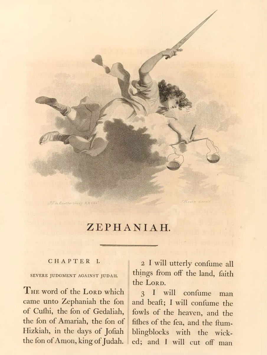 图6：1790-1800年麦克林圣经中的西番雅书开篇