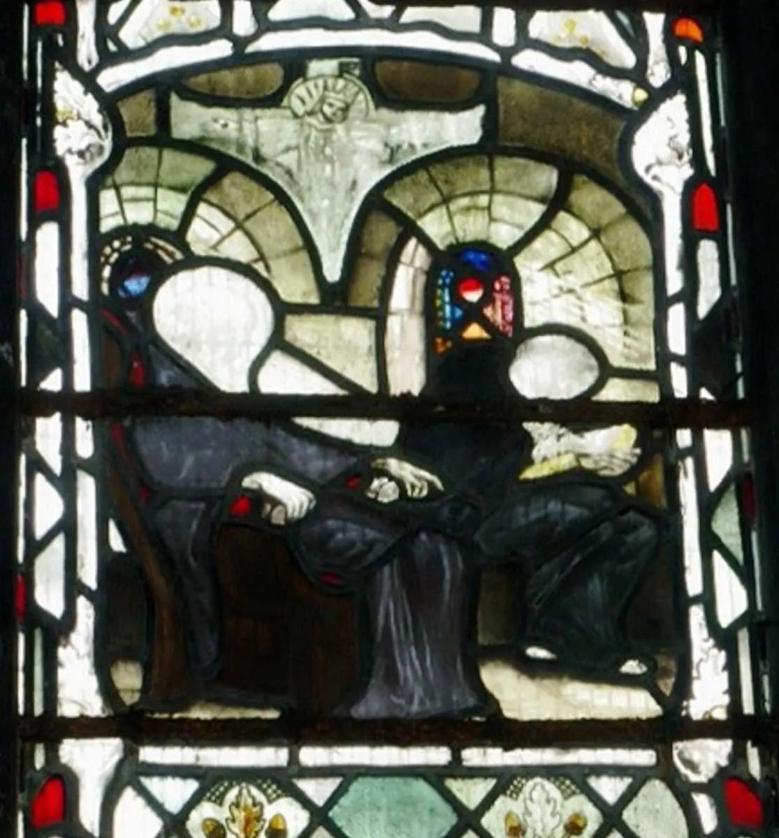 图片5：格洛斯特大教堂中贝德向抄写员口述的描绘