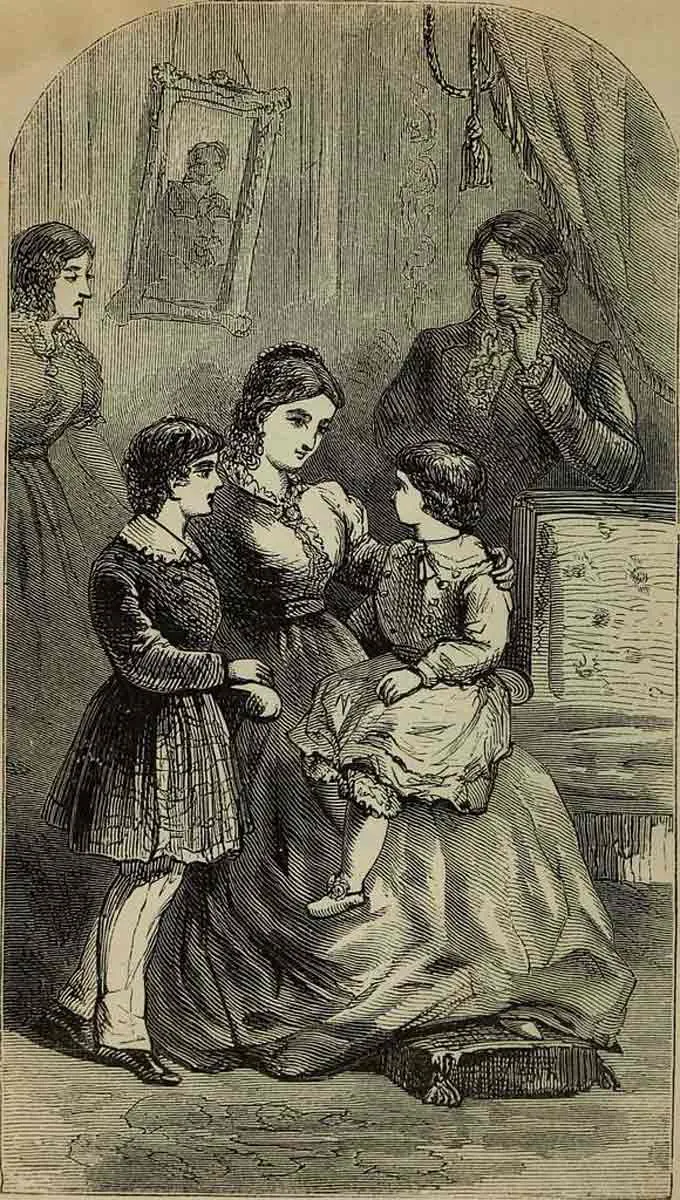 图片6:1870年,霍滕斯与她的孩子们