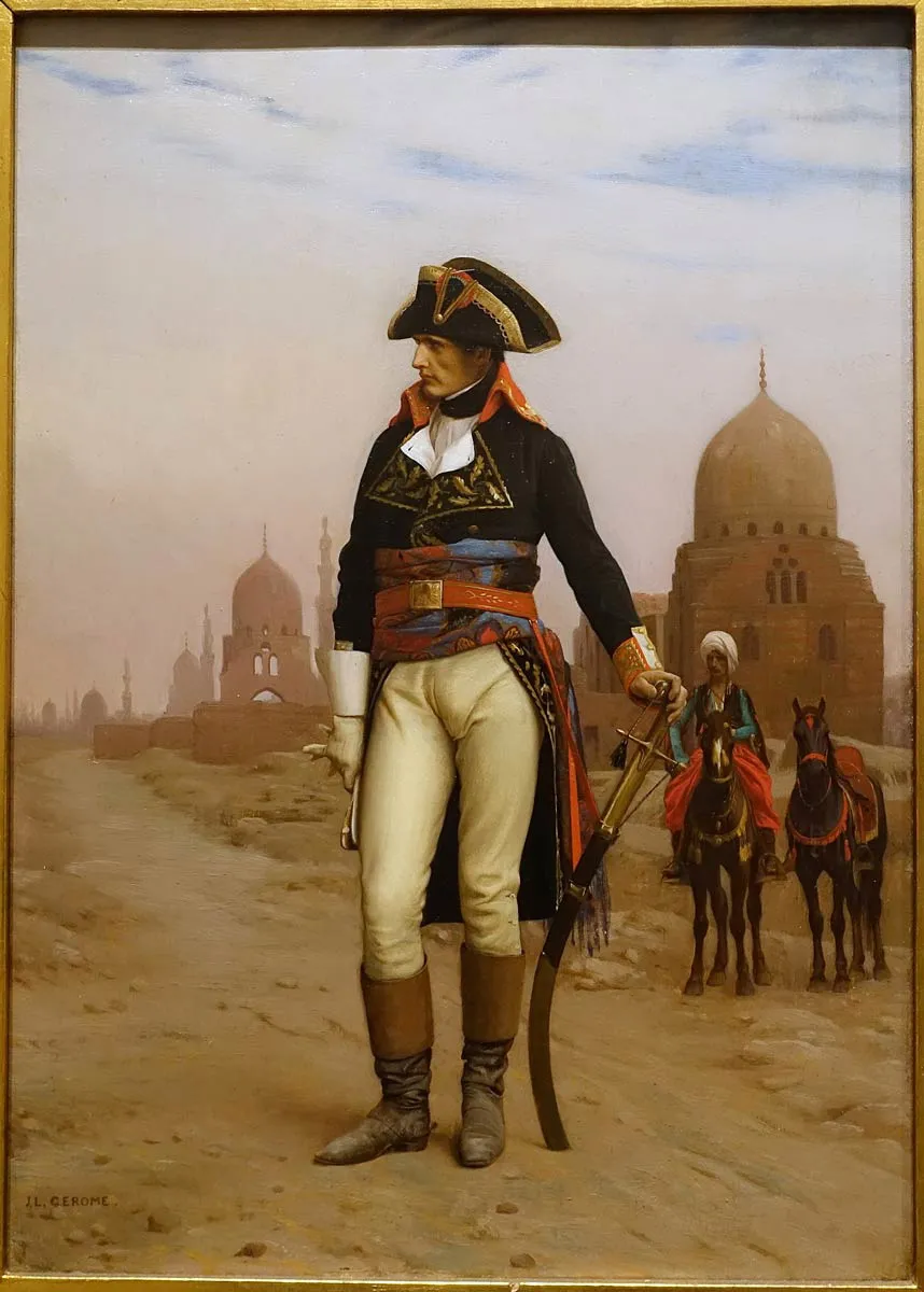 图片7:1867-8年,让-莱昂·杰罗姆绘制的拿破仑在埃及