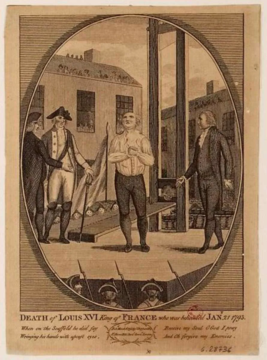 图片4:1793年后,C.谢泼德绘制的路易十六处决图