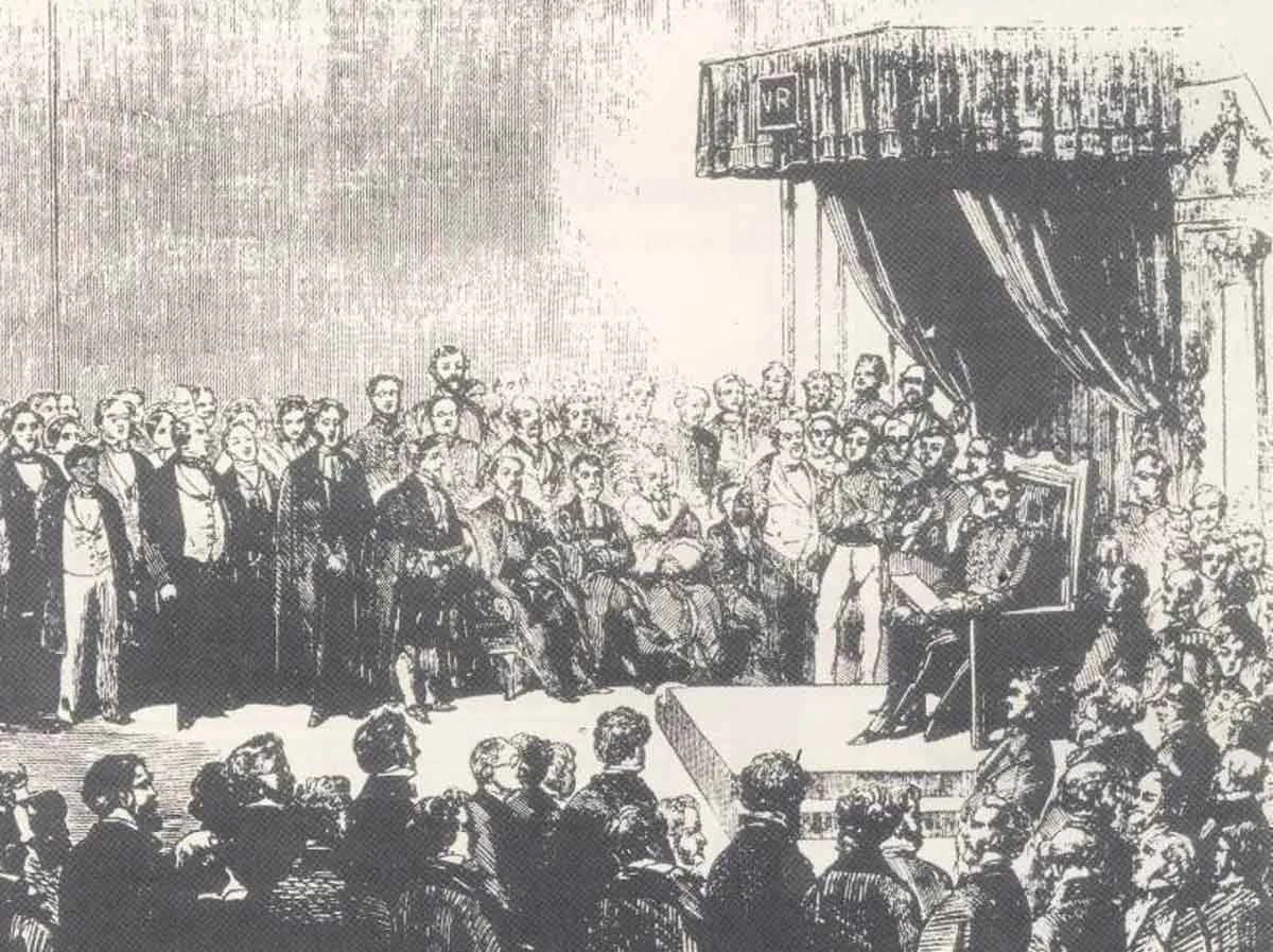 图5：1854年开普议会开幕雕刻