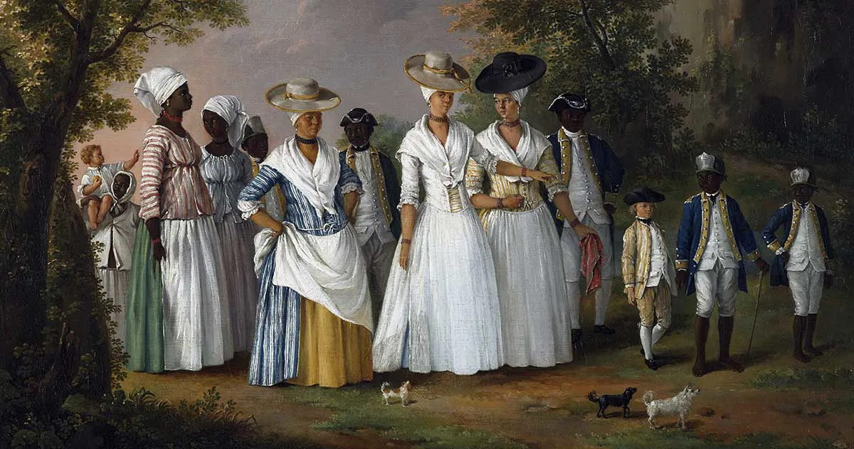 图片2:带着孩子和仆人的有色自由女性,海地