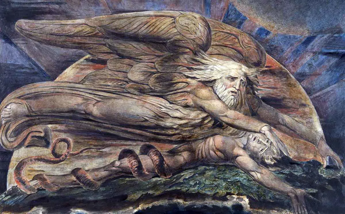 图7:威廉·布莱克的《耶和华(Elohim)创造亚当》