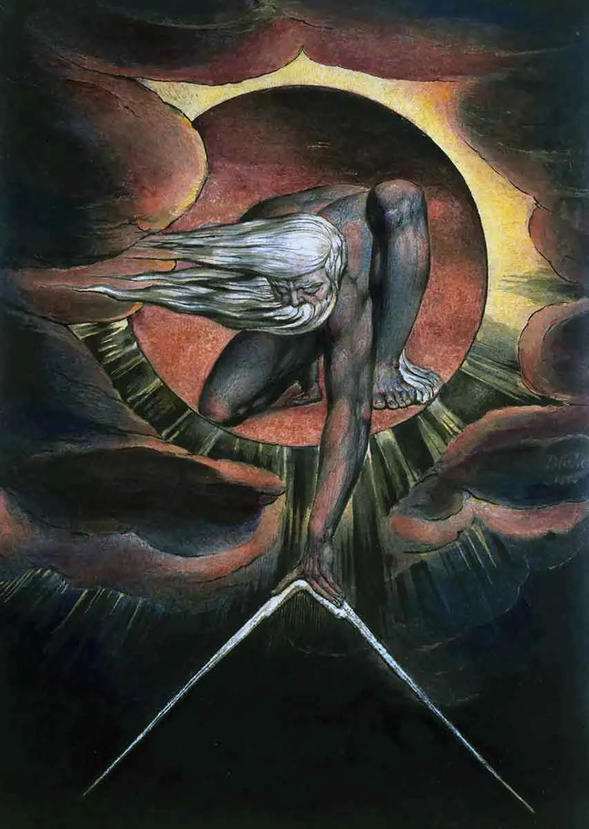 图9:威廉·布莱克的《欧罗巴版画一:卷首插画,太古之日》