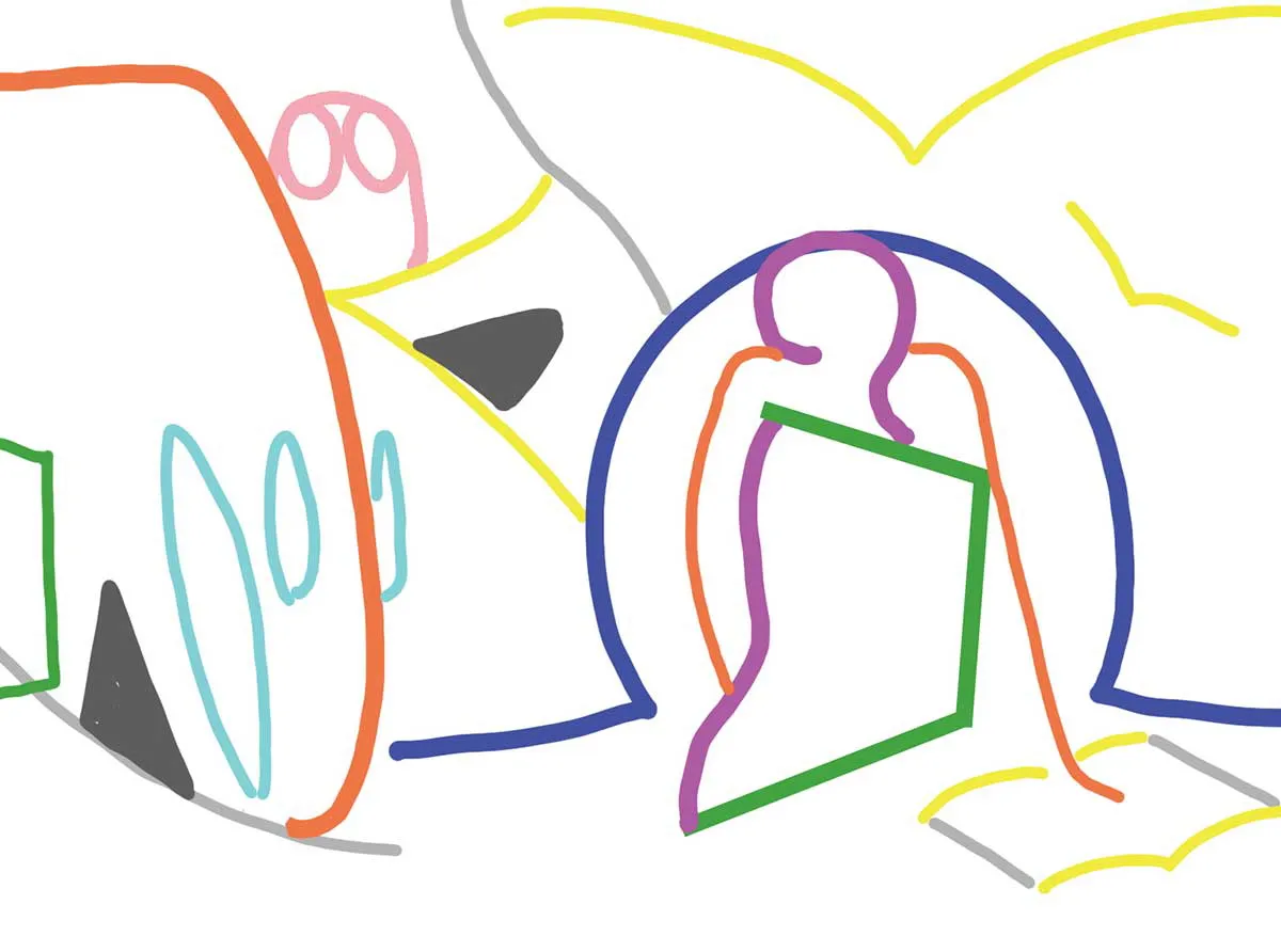 图6:Jina Wallwork绘制的《埃尼塔蒙之夜的欢乐》构图分析图