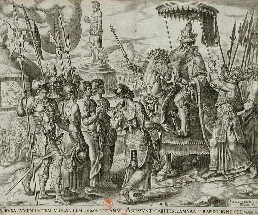 图片2：加勒《三位犹太人被带到尼布甲尼撒面前》，洛杉矶郡艺术博物馆