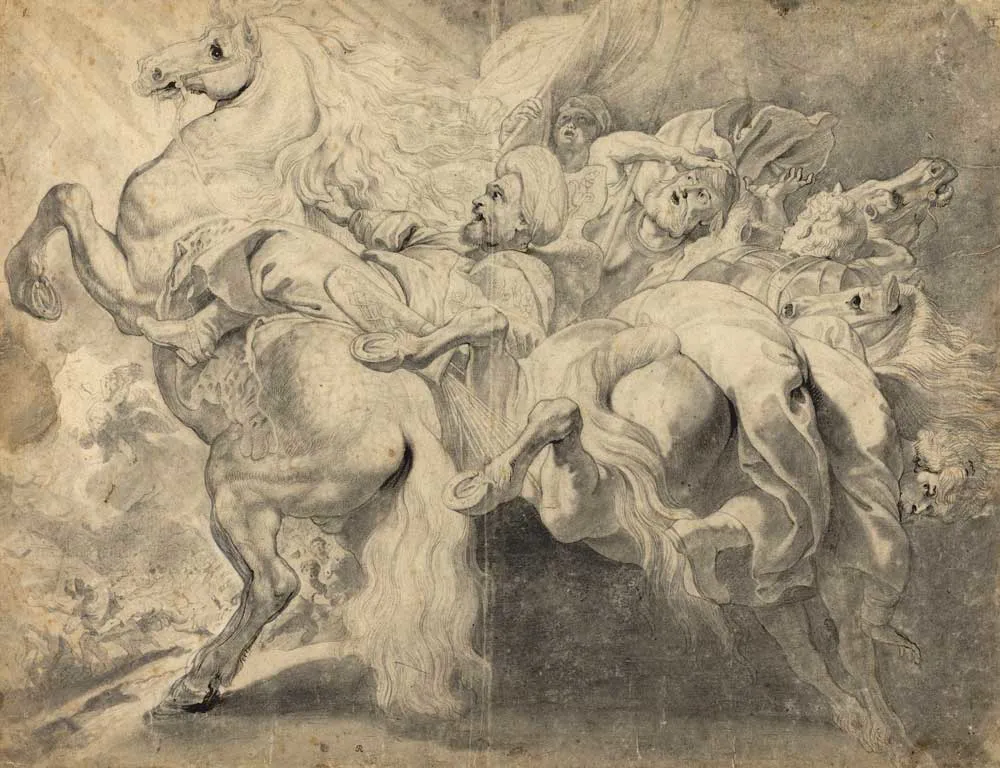 图片10：彼得·克拉斯·索特曼与彼得·保罗·鲁本斯《辛那赫里布的战败》，1618-1620年，华盛顿国家艺术馆