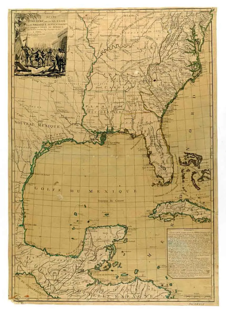 图4:法国绘制的美国南部及墨西哥湾地图