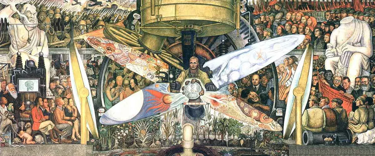 迭戈·里维拉《十字路口的人》画作